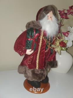 Vintage Santa Clause Christmas Figurine Folk Art Decor 17 Tall