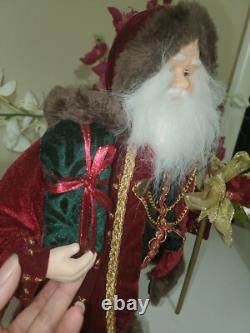 Vintage Santa Clause Christmas Figurine Folk Art Decor 17 Tall
