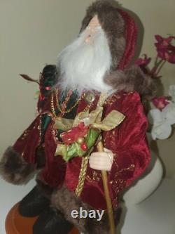 Vintage Santa Clause Christmas Figurine Folk Art Decor 17 Tall