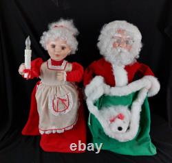 Vintage Santa Clause Mrs. Clause Illuminated and Animated 24 Tall Figures