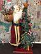 Vintage Santa Clause Statue & Christmas Tree, Christmas Decoration, 34 Tall