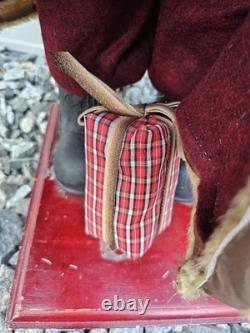 Vintage Santa Clause Statue & Christmas Tree Decoration 34 Tall Decor