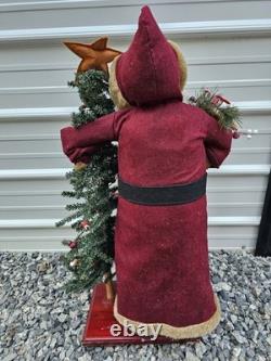Vintage Santa Clause Statue & Christmas Tree Decoration 34 Tall Decor