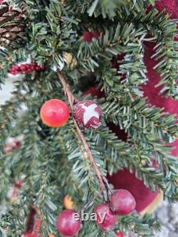 Vintage Santa Clause Statue & Christmas Tree Decoration 34 Tall Decor