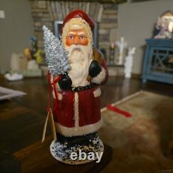 Vintage Santa Ino Schaller Germany Papier Paper Mache 6.5 inch Father Christmas