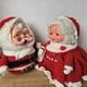 Vintage Santa & Mrs Claus Handmade Crochet Christmas Decor Kitschy Retro 70s