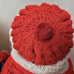 Vintage Santa & Mrs Claus Handmade Crochet Christmas Decor Kitschy Retro 70s