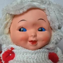 Vintage Santa & Mrs Claus Handmade Crochet Christmas Decor Kitschy Retro 70s
