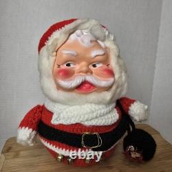 Vintage Santa & Mrs Claus Handmade Crochet Christmas Decor Kitschy Retro 70s