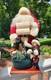 Vintage Santa Sack Of Toys With Child Large 16 Figure On Wood Base Quality Rare