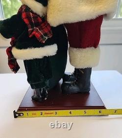 Vintage Santa Sack of Toys with Child Large 16 Figure on Wood Base Quality Rare
