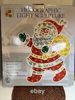 Vintage Santa Waving Christmas Holographic Lighted 20 Tall For Window