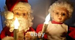 Vintage Santa's Best Christmas animated Mr & Mrs Claus Figures Animatronic Light