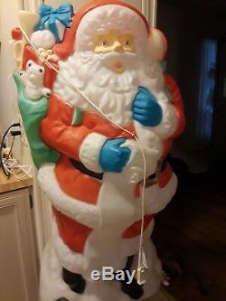 Vintage Santa's Best Rare 41 Santa Claus Christmas Lighted Blow Mold withcord