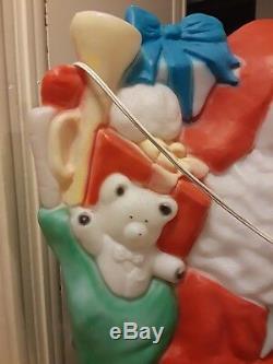 Vintage Santa's Best Rare 41 Santa Claus Christmas Lighted Blow Mold withcord