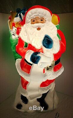 Vintage Santa's Best Rare 42 Santa Claus Christmas Decor Lighted Blow Mold