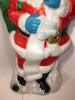 Vintage Santa's Best Rare 42 Santa Claus Christmas Decor Lighted Blow Mold