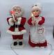 Vintage Santa's Best Rennoc Animated Mr & Mrs Claus Figures Light Both Work! Euc