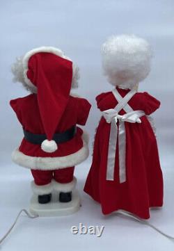 Vintage Santa's Best Rennoc Animated Mr & Mrs Claus Figures Light Both Work! EUC