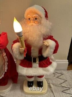 Vintage Santa's Best Rennoc Mr Mrs Santa Claus 24 Animated Light Up Figure VTG