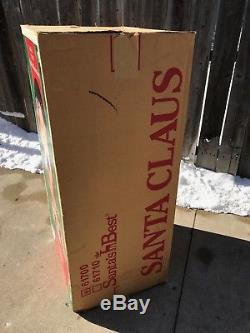 Vintage Santa's Best Santa Claus Christmas Lighted Blow Mold MINT IN BOX UNUSED