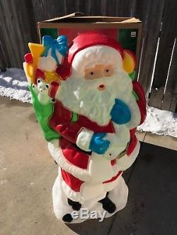 Vintage Santa's Best Santa Claus Christmas Lighted Blow Mold MINT IN BOX UNUSED