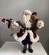 (vintage) Standing Santa Claus Christmas Figure With Teddy Bear And Nutcracker
