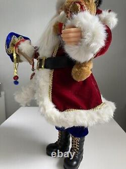 (Vintage) Standing Santa Claus Christmas Figure with Teddy Bear and Nutcracker