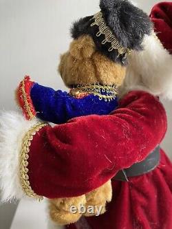 (Vintage) Standing Santa Claus Christmas Figure with Teddy Bear and Nutcracker
