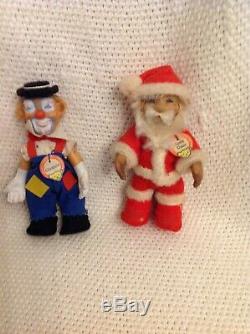 Vintage Steiff Clownie and Santa Claus Doll Figures With Tags