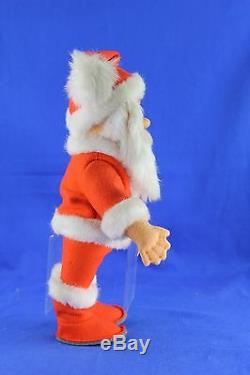 Vintage Steiff Santa Claus Rubber Face Red Suit White Fur Trim Button Hang Tags
