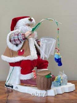 Vintage Telco Motion-ettes Animated Santa Claus Ice Fishing Christmas Decoration
