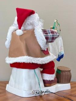 Vintage Telco Motion-ettes Animated Santa Claus Ice Fishing Christmas Decoration