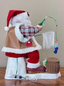 Vintage Telco Motion-ettes Animated Santa Claus Ice Fishing Christmas Decoration