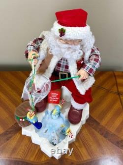 Vintage Telco Motion-ettes Animated Santa Claus Ice Fishing Christmas Decoration