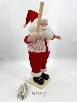 Vintage Telco Motionette Animated Christmas Figure Baseball Santa Claus 1989