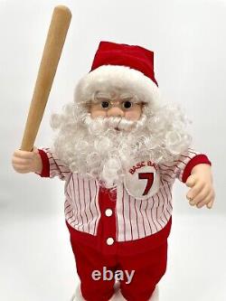 Vintage Telco Motionette Animated Christmas Figure Baseball Santa Claus 1989