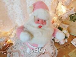 Vintage Velvet Plush Fur PINK Harold Gale JOLLY Christmas SANTA Claus 15 WoW