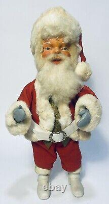 Vintage Western Germany Santa Claus Doll Figure 12 Handmade Hand Painted