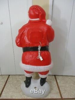 Vintage Whispering FINGER Santa Claus Lighted Christmas Blow Mold Yard Decor 50