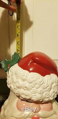 Vintage Winking Santa Claus Ceramic Mold Hand Painted 22. Mrs Claus too