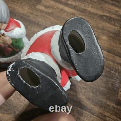 Vintage Winking Santa & Mrs. Claus Atlantic Mold Painted Ceramic Bisque Figures