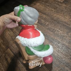 Vintage Winking Santa & Mrs. Claus Atlantic Mold Painted Ceramic Bisque Figures