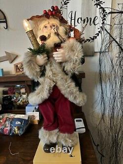 Vintage Woodland Rustic Santa Claus Father Christmas 21 inch Tall Figure