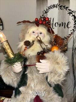 Vintage Woodland Rustic Santa Claus Father Christmas 21 inch Tall Figure