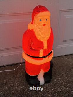 Vintage blow mold Santa 31 tall Christmas Decor Santa Claus light Up Holiday