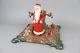 Vintage Christmas Tree Stand With Santa Claus Figure, Cast Iron