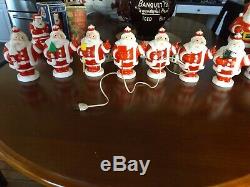 Vintage lot of 7 1950s Harett-Gilmar Light Up Santa Claus Candy Holder Banks