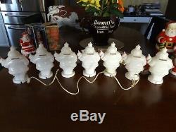 Vintage lot of 7 1950s Harett-Gilmar Light Up Santa Claus Candy Holder Banks