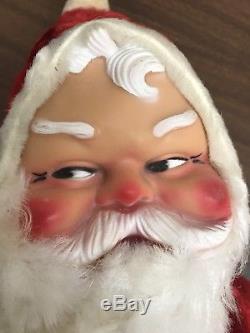 Vintage plush Santa Claus toy doll rubber face 20 tall Christmas